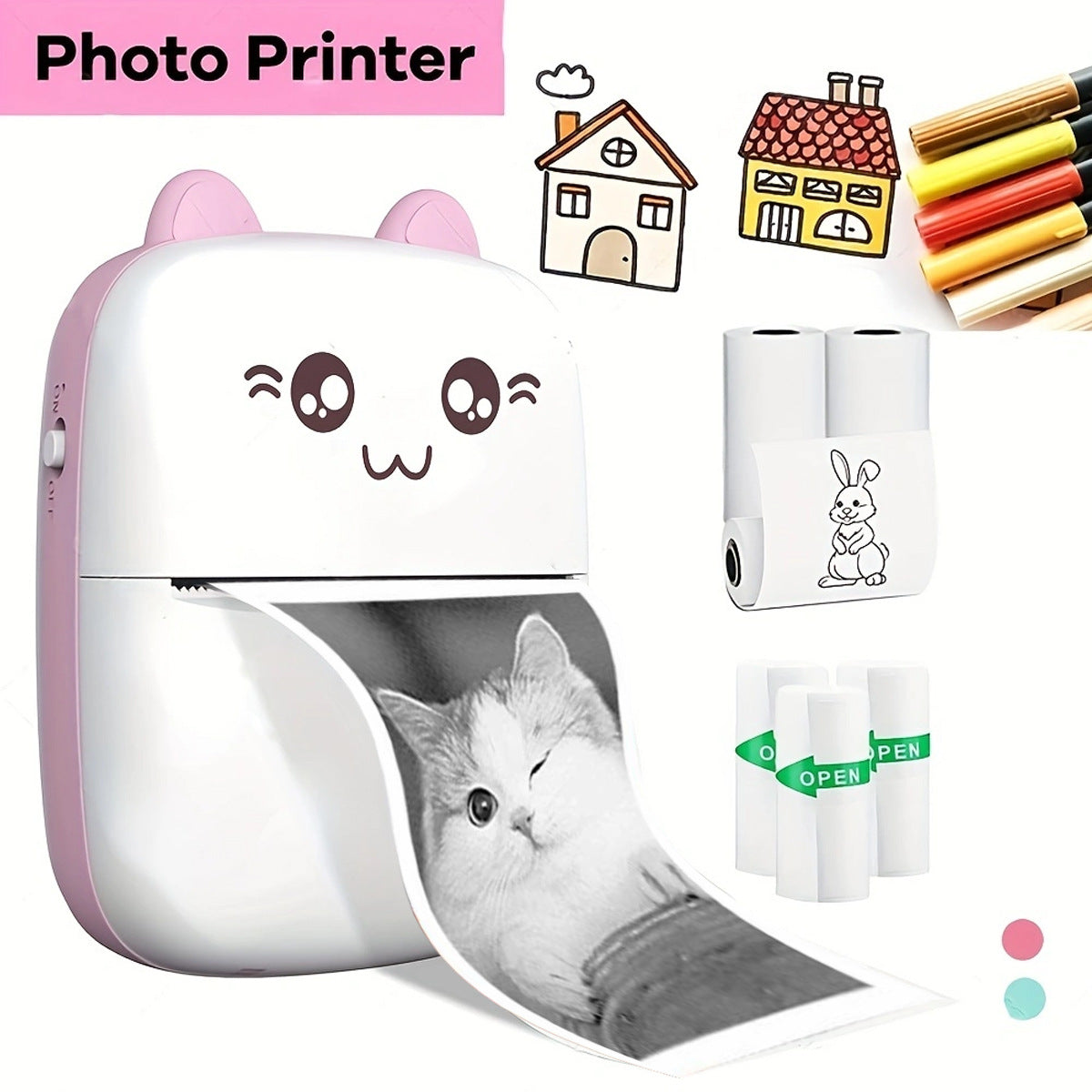 C9 Cartoon Wireless Label Printer/Miniprintteri